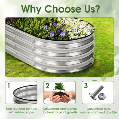 Outdoor Planter Box 6x3x1ft Raised Metal Garden Bed with Open Bottom