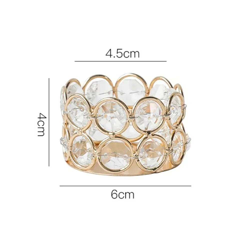 Crystal Desktop Candlelight Dinner Prop Metal Ornament Candle Holder