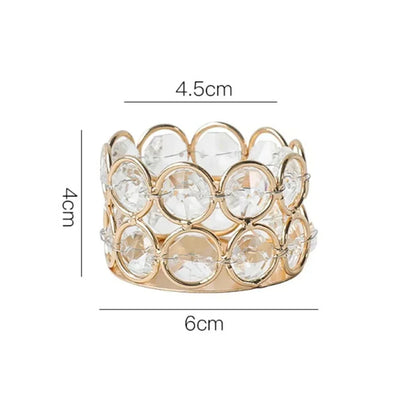 Crystal Desktop Candlelight Dinner Prop Metal Ornament Candle Holder