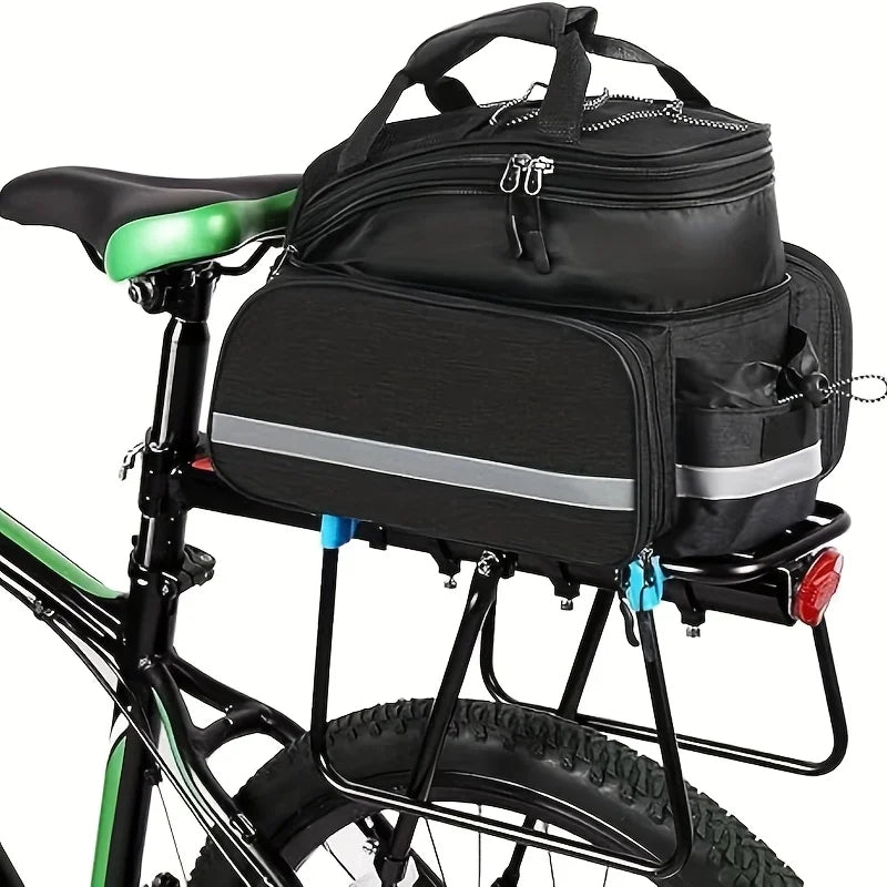 Bicycle Bag Mountain Bike Bicycle Rack Bag Trunk Riding Multi-Functional Large-Capacity Travel Bag Handbag Expandable Trunk