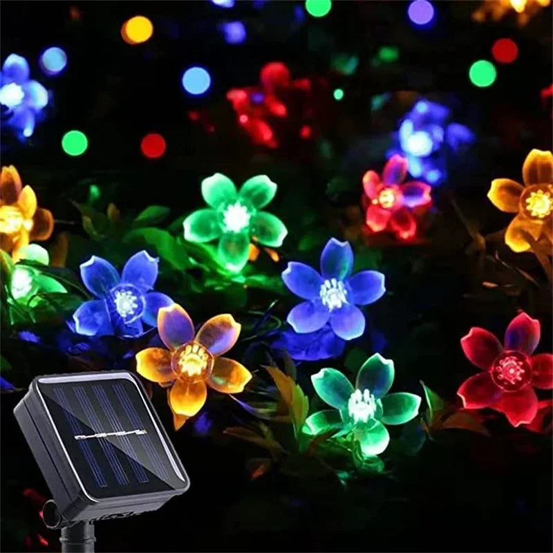 Solar String Sakura Lights 20/50/100/200LEDS Outdoor Waterproof Festival Garden Decorative Lights