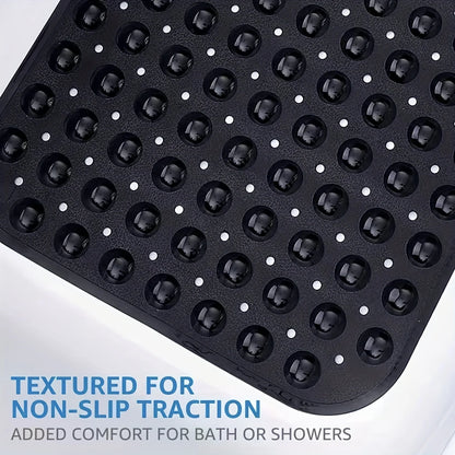 1Pc non-slip shower mat bathtub mat with drain holes and suction cups machine washable
