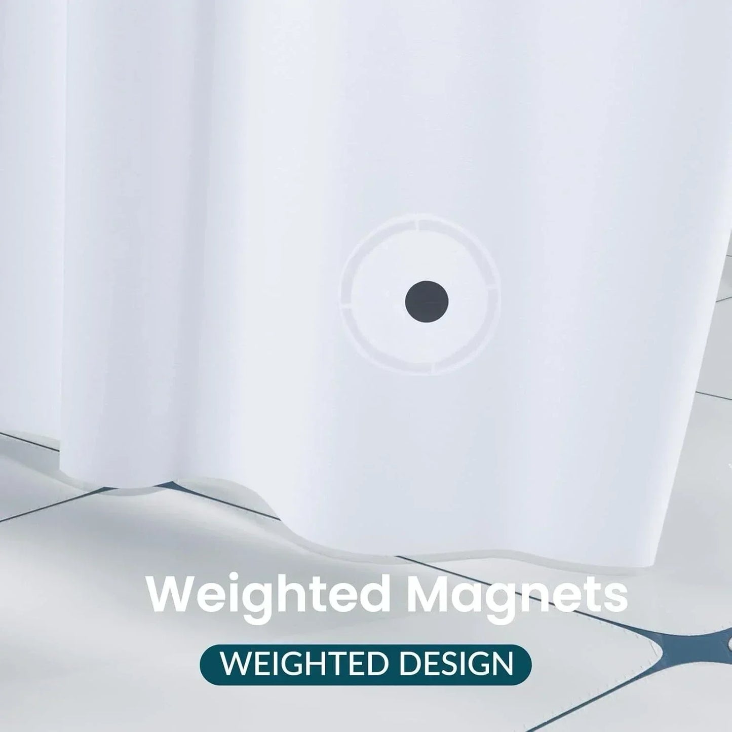 1pc Lightweight Shower Curtain Liner with Bottom Magnets, Waterproof Plastic