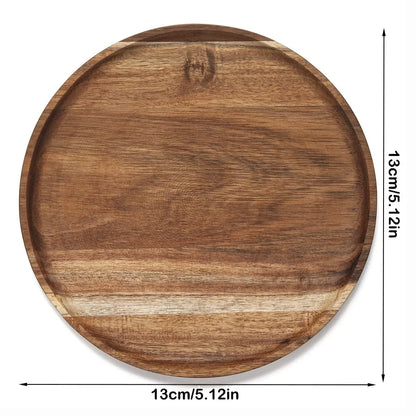 Decorative Round Dinner Plate Wooden Large Wood Dessert Pallet
