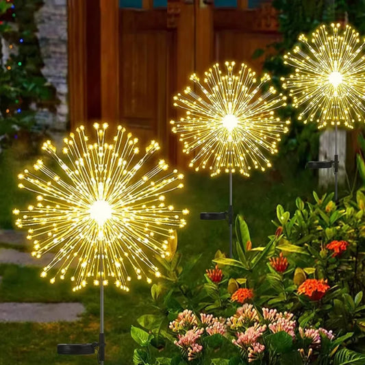 Solar Firework Outdoor Waterproof Solar 8 Lighting Modes Fairy String Light