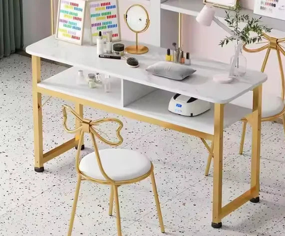 Hot Manicure Table with Metal Frame Nail Salon Station Beauty Storage Organizer for Nail Art Supplies and Tools