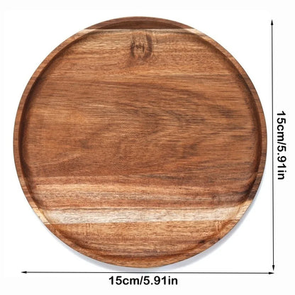 Decorative Round Dinner Plate Wooden Large Wood Dessert Pallet