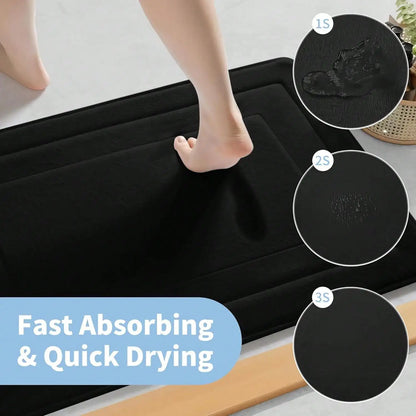 1Pc Memory Foam High-Density Fast Drying Absorbent Carpet, Super Soft Anti-Skid Bathmat