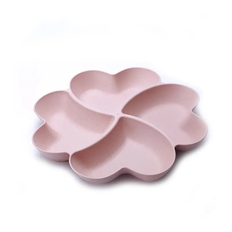 4-grid Fruit Plate Tray Heart Shaped Creative Plates