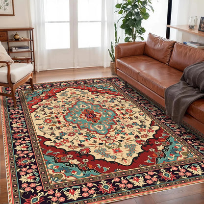 VIKAMA Bohemian Crystal Velvet Anti Slip Carpet for Living Room,