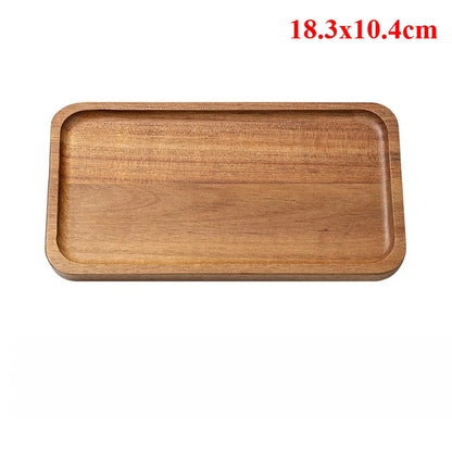 Creative Wooden Serving Tray - Multi-Functional Coffee Coaster & Plate,