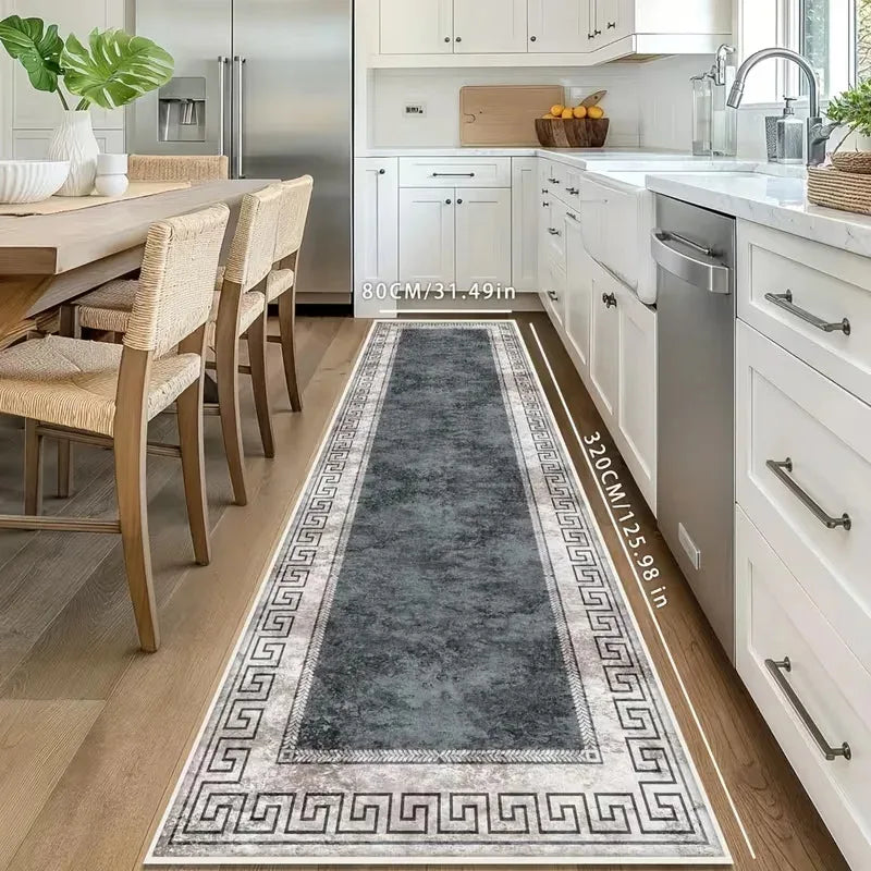 VIKAMA Minimalist Geometric Rug Non-Slip and Stain-Resistant Entrance
