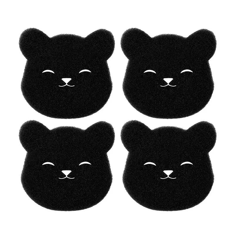 Household Pet Hair Remover Bear Sticky Sponge, Reusable, For Washing Machine, Dryer, Black