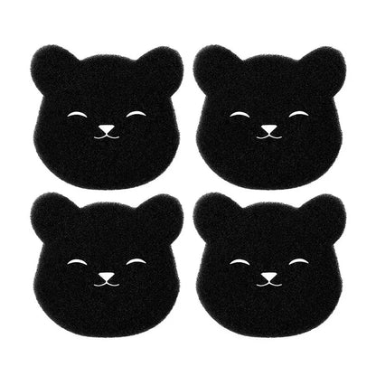 Household Pet Hair Remover Bear Sticky Sponge, Reusable, For Washing Machine, Dryer, Black