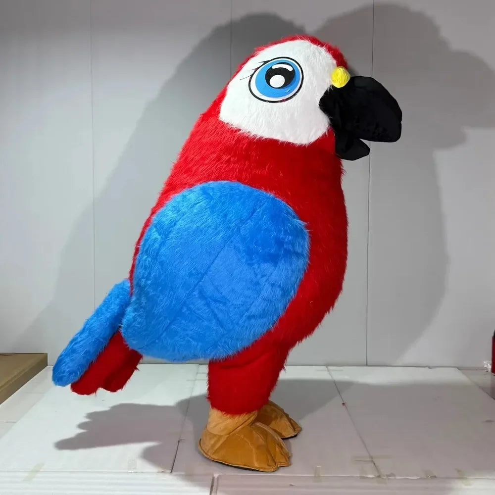 Inflatable Parrot Mascot Costume Adults Cartoon Doll Halloween Carnival Animal Cosplay Party