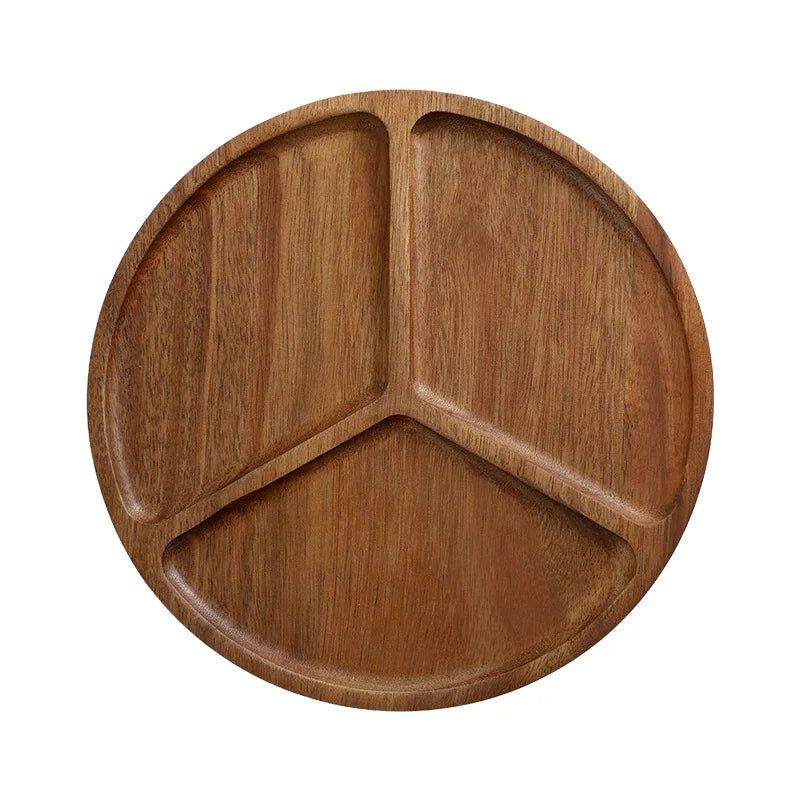 Japanese solid wood fruit plate multi-size high-value snack plate
