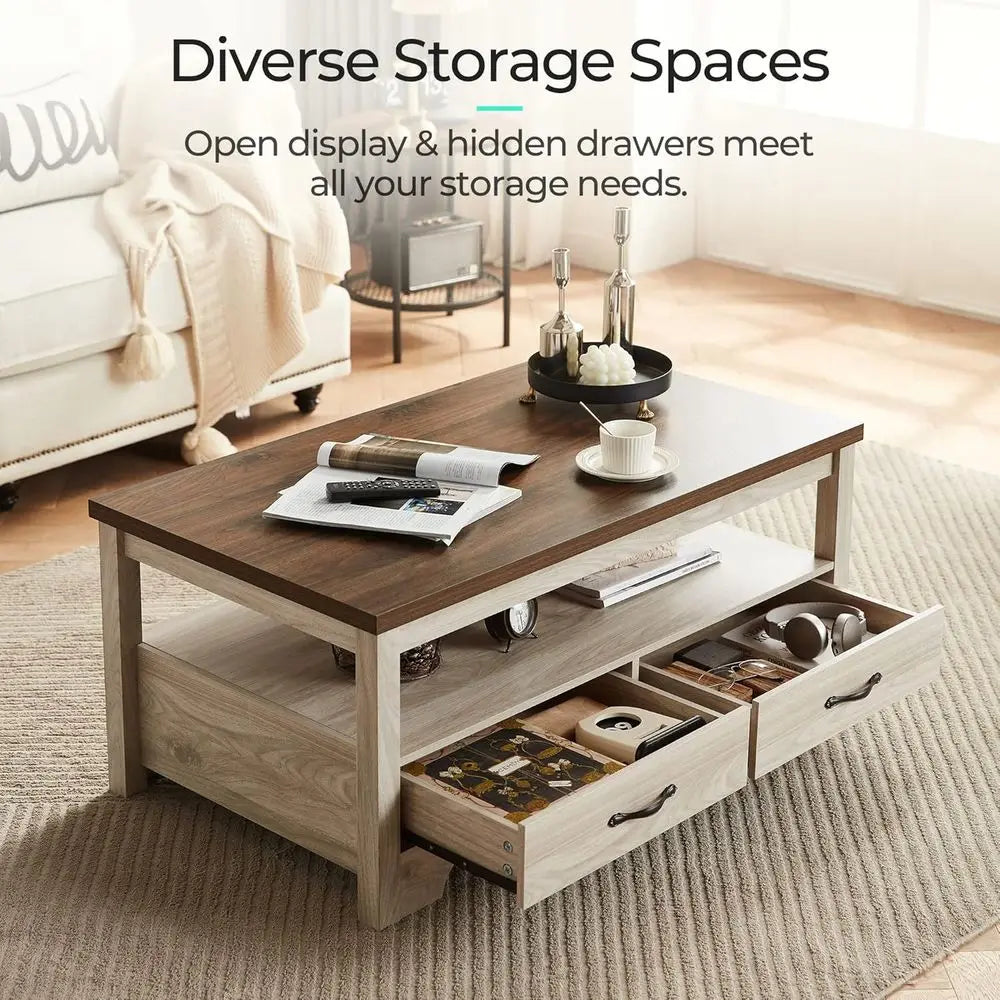 Modern Rustic Storage Coffee Table,