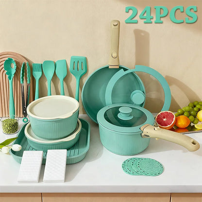 Pots and Pans Set, Nonstick Cookware Set Detachable Handle, Oven Safe