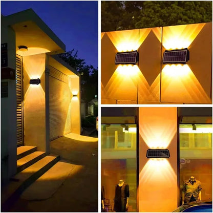 Solar Wall Lamp Outdoor LED Light Waterproof Up And Down Luminous Lighting Balcony Yard