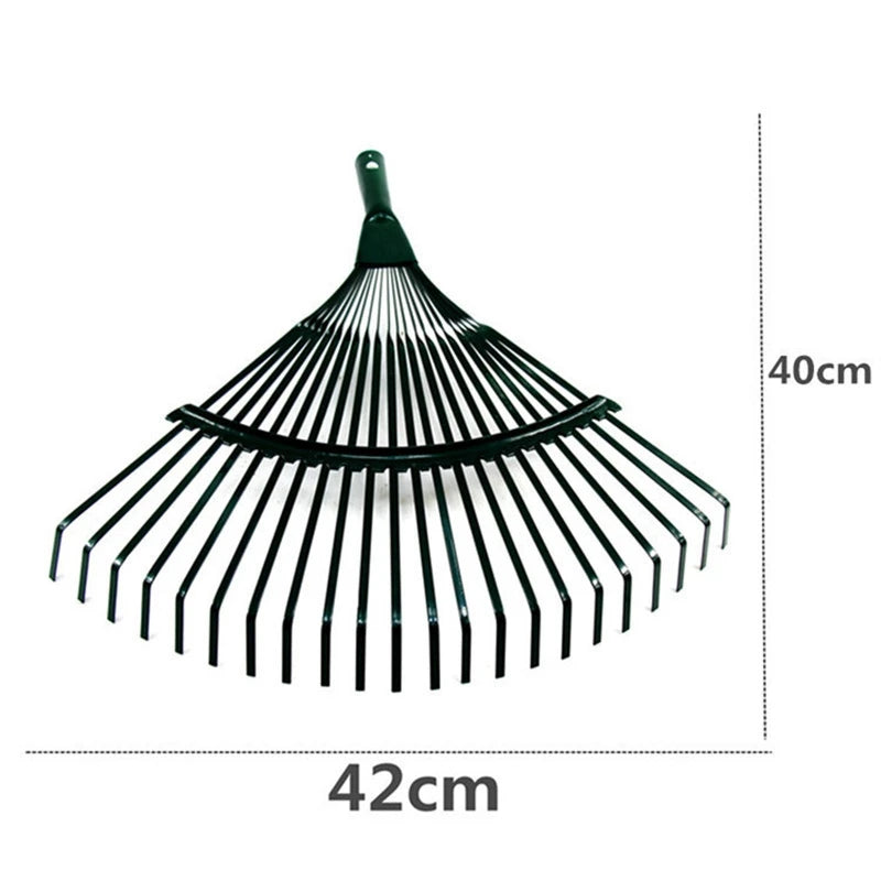 1Pc Garden Leaf Rake Grass Farming Rake Durable Iron Potting 22-tooth Garden Rake for Gardeners and Landscapers