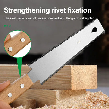 Japanese Style Non-Slip Wooden Handle Pull Saw Flush Cut Saw Flexible Handsaw Woodworking Cutting Tool