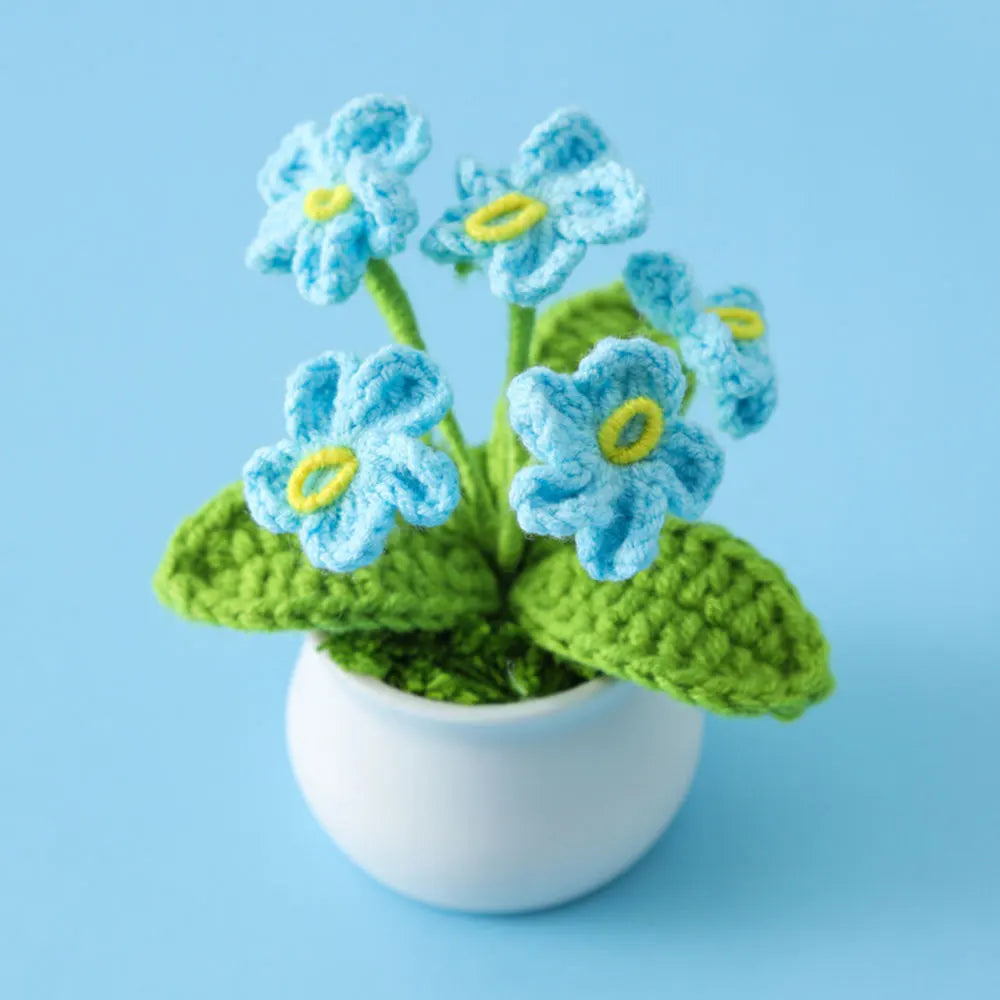 Hand-knitted Sunflower Tulip Crochet Flowers Potting