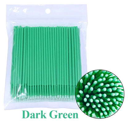 100Pcs Eyelash Cleaning Brush Lash Extension Micro Cotton Swab Individual Eyelashes