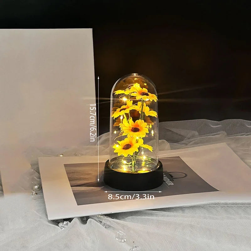 Artificial Sunflower Plastic Set Eternal Flower Can Light Up