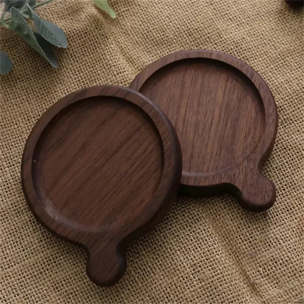 Wood Coaster Round Square Beech Wood Cup Mat Durable Heat Resistant Pad Placemats 8.8cm/3.46in