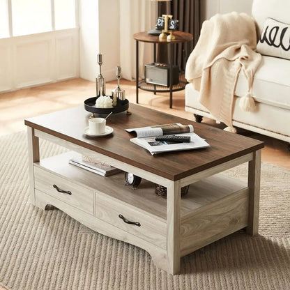 Modern Rustic Storage Coffee Table,