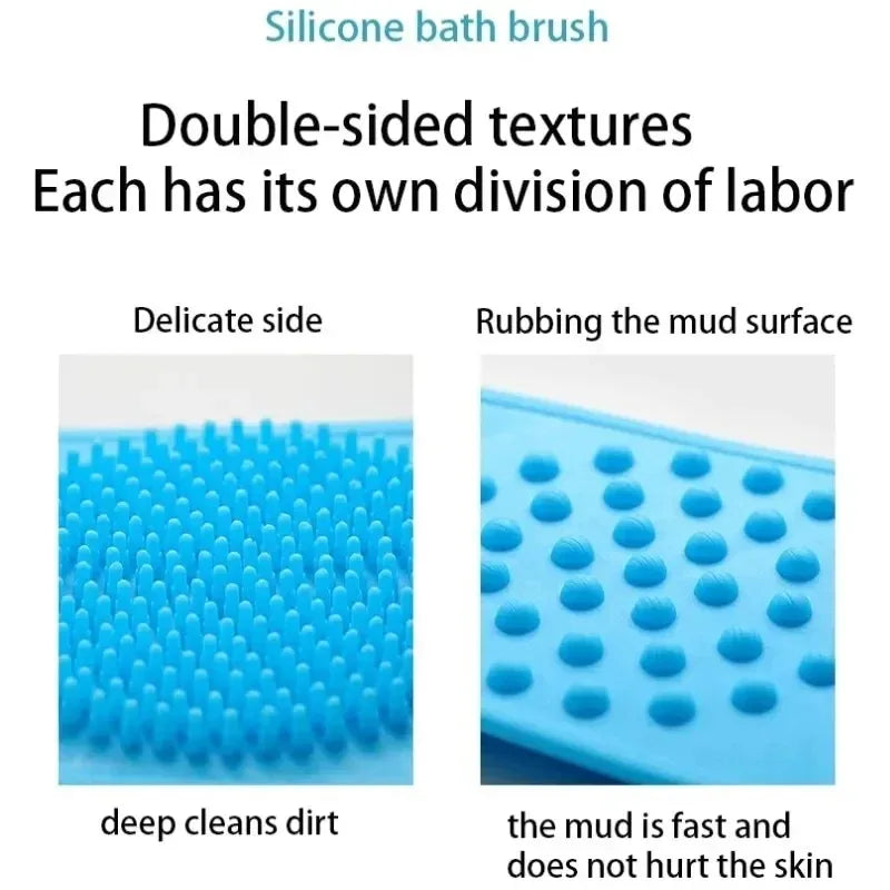 Body Sponge Silicone Back Scrubber Rubbing Back Peeling Massage Shower