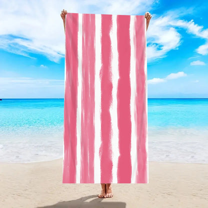 1pc fashionable colorful striped large beach towel, quick drying absorbent swimming beach towel,