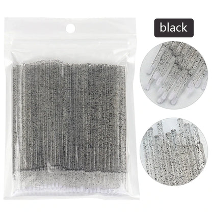 100Pcs Eyelash Cleaning Brush Lash Extension Micro Cotton Swab Individual Eyelashes