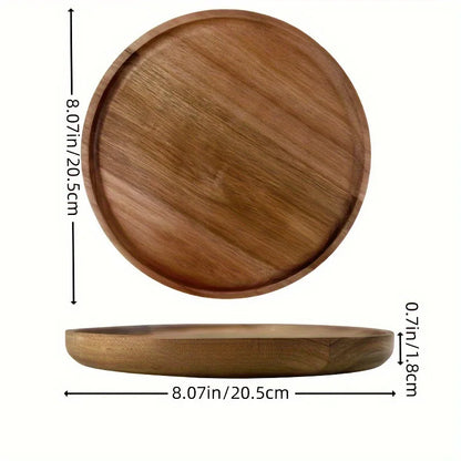 Japanese solid wood fruit plate multi-size high-value snack plate