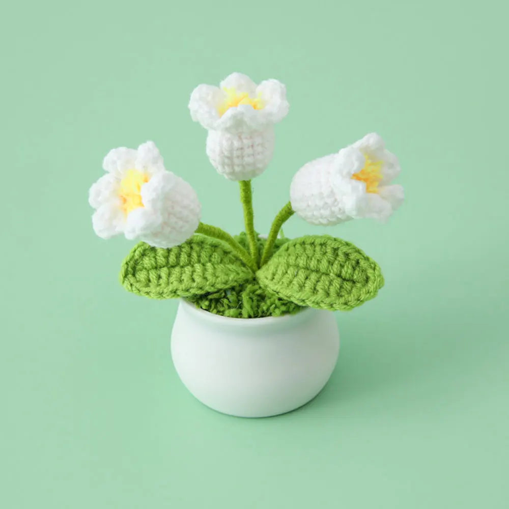 Hand-knitted Sunflower Tulip Crochet Flowers Potting