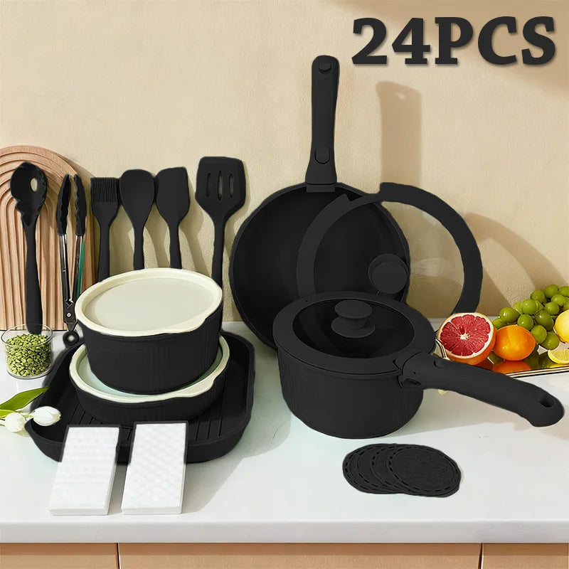 Pots and Pans Set, Nonstick Cookware Set Detachable Handle, Oven Safe