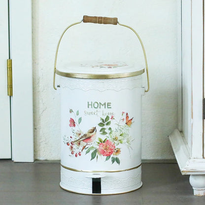 European Style Flower and Bird Outdoor Garden Trash Cans
