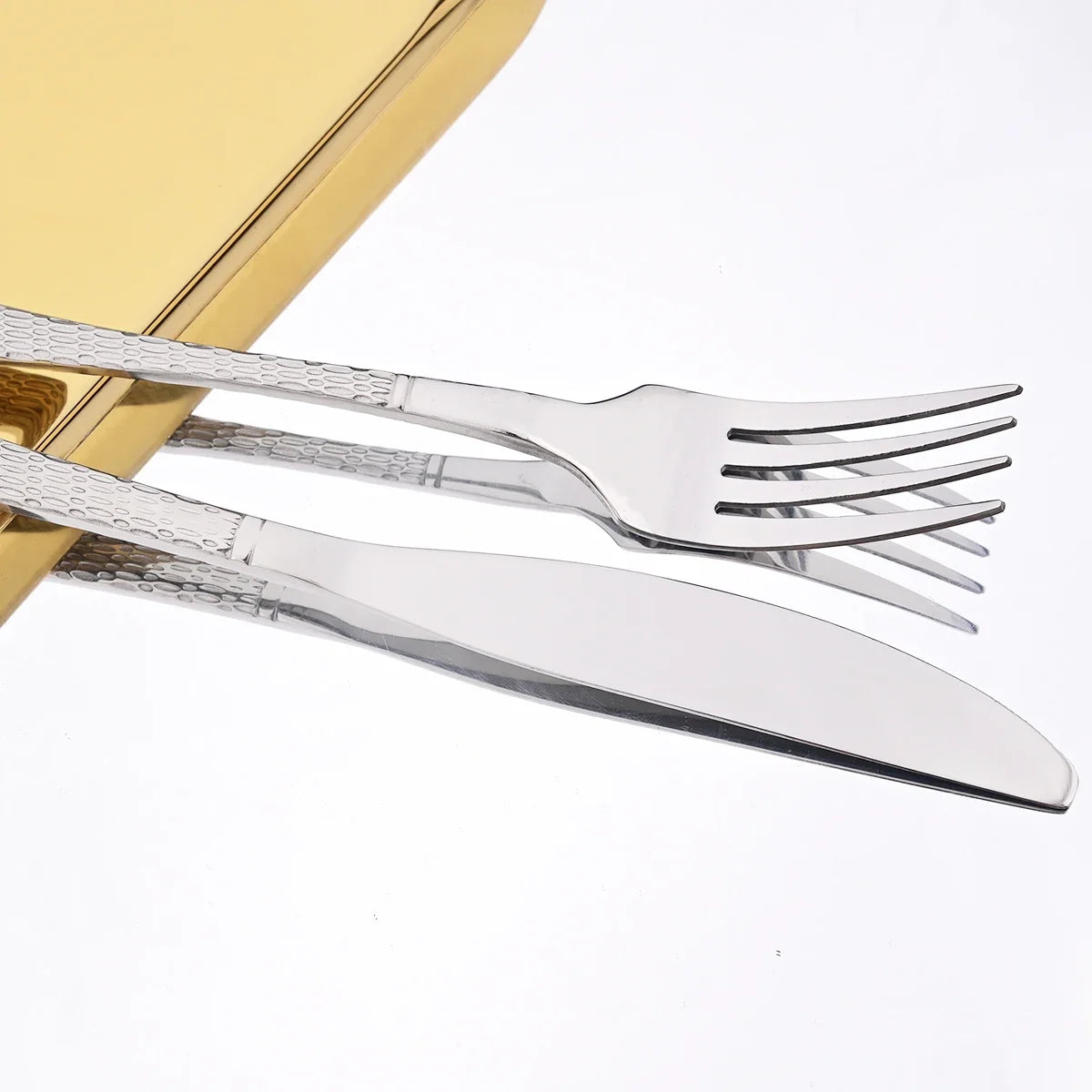 Stainless Steel Dinnerware Set Knife Fork Spoon Dinner Set Kitchen Silver Flatware