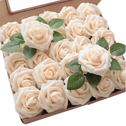 10~100pcs Rose Artificial Flowers Foam Fake Roses Wedding Bouquets Centerpieces