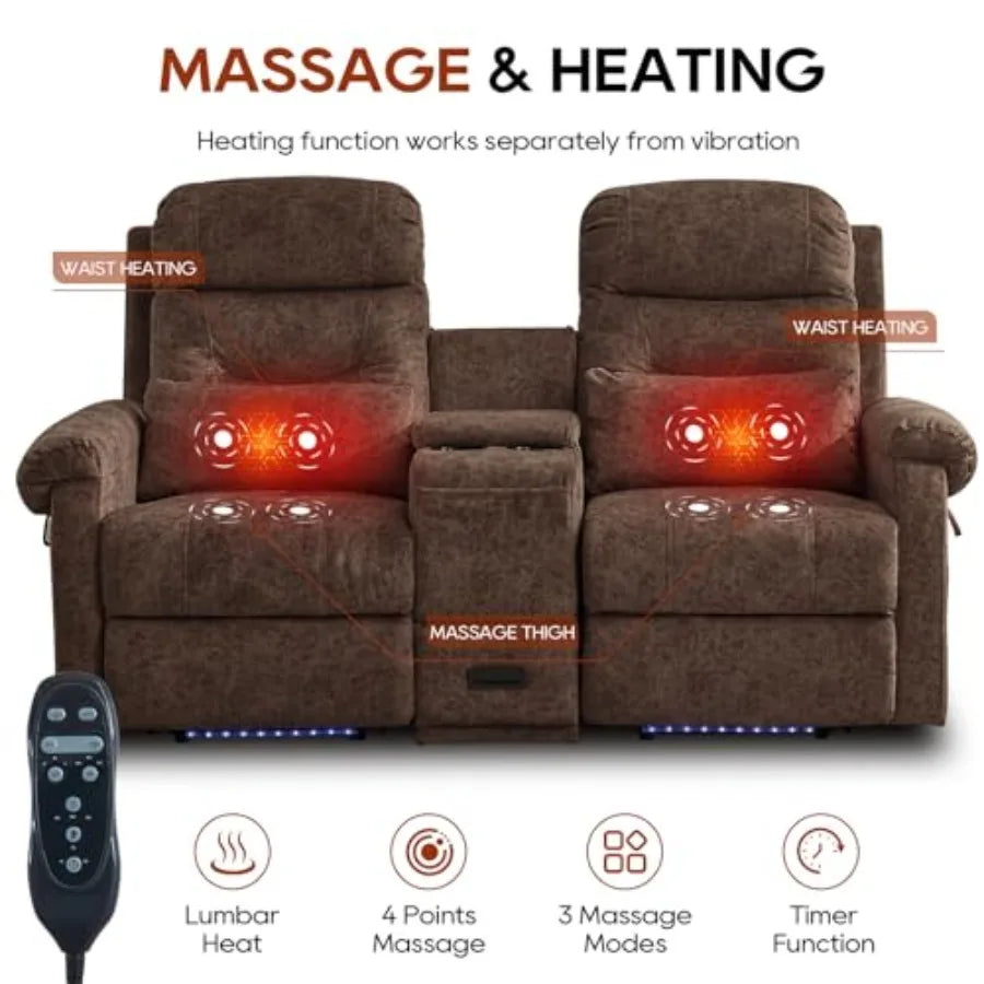 Power Lift Recliner Chair Sofa for Elderly with Massage and Heat, Dual Reclining Couches