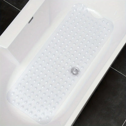 1Pc non-slip shower mat bathtub mat with drain holes and suction cups machine washable