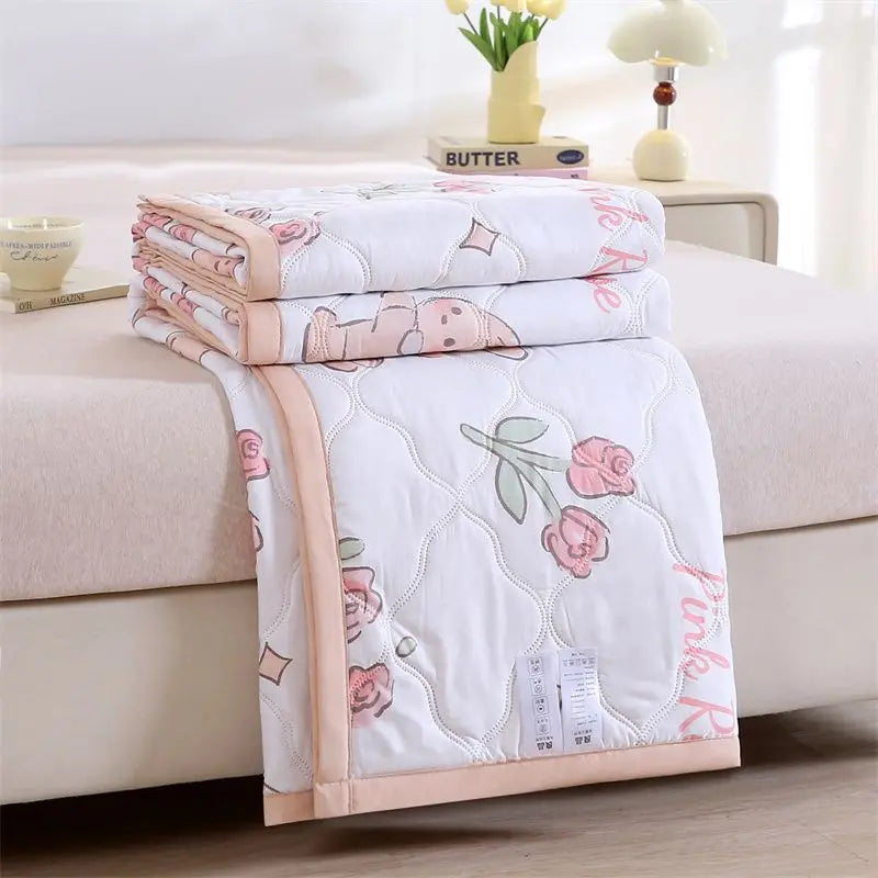 Washed Cotton Summer Quilt - Skin-Friendly Brushed Summer Cool Quilt