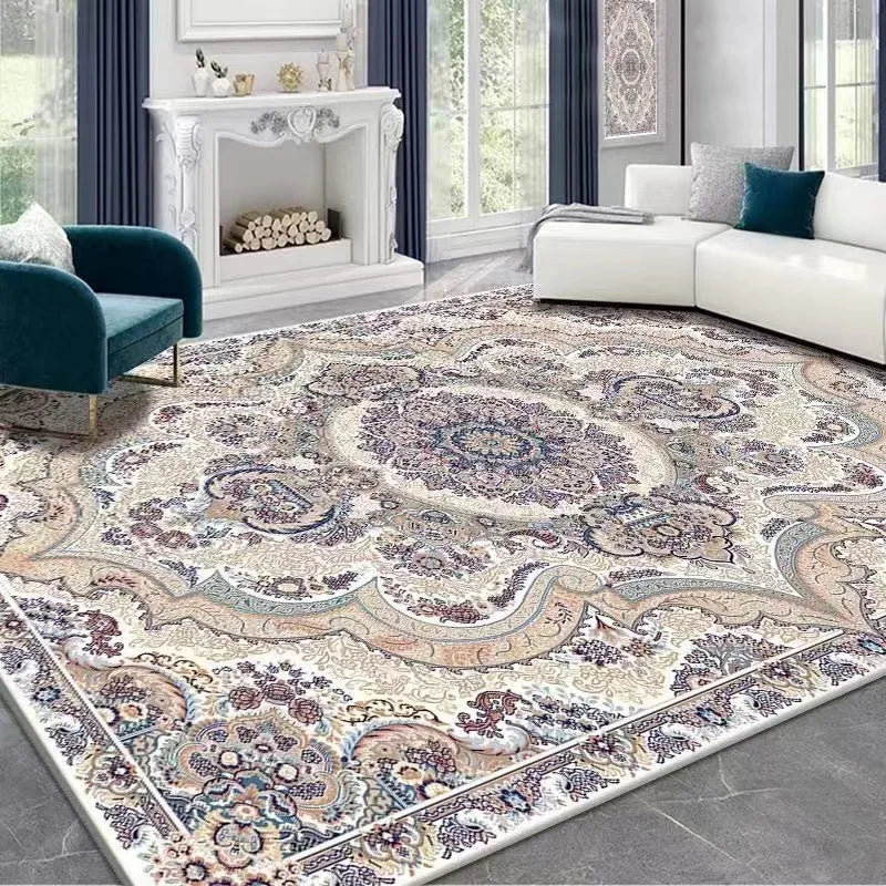 Persian carpet non-slip crystal velvet large carpet bedroom and living room
