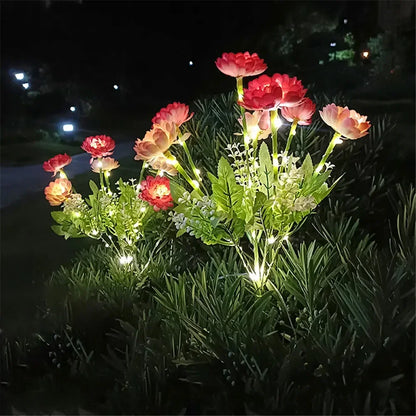 Solar Garden Light Snow Lotus Flower Lawn Lamp for Yard Patio Flower
