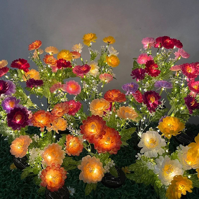 Solar Garden Light Snow Lotus Flower Lawn Lamp for Yard Patio Flower