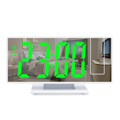 Arm Projection Alarm Clock Time Temperature USB Plug-in Digital Alarm Clock Snooze Table Clock 12/24H Projector LED Clock
