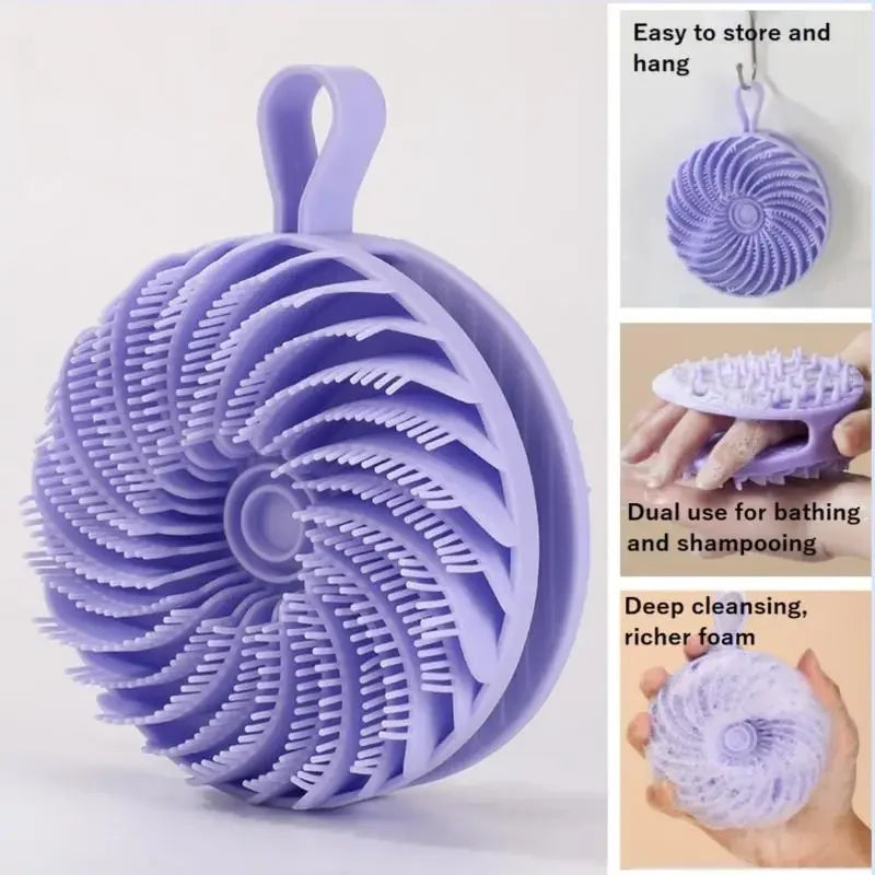Soft Silicone Body Scrubber Scalp Exfoliating Non-irritating Body Wash Massager Bath Shower Brush