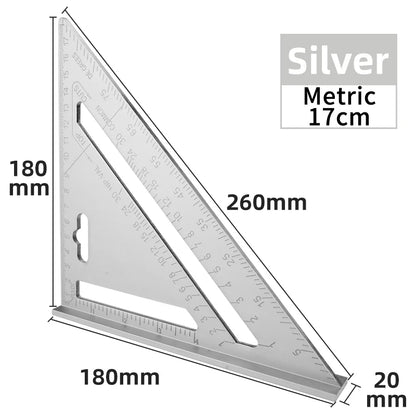 Triangle 7Inch Measurement Tool Square Angle Woodworking Square Triangular Metric