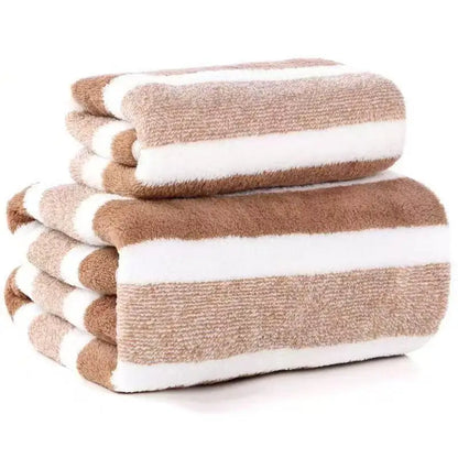 High-Absorption Quick-Dry Bath Towel - Thick Coral Fleece, Non-Shedding & Durable, Perfect for Daily Family.