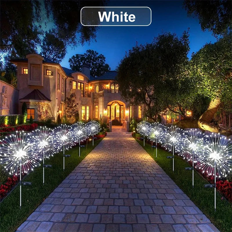 Solar Firework Light Outdoor Decor Waterproof 8 Lighting Modes Fairy Yard Lawn Patio Landscape